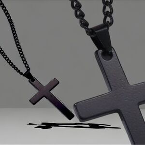 Men’s Black Cross Necklace l Unisex l New